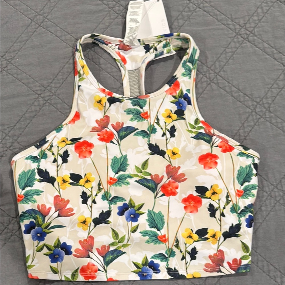 Fabletics longline floral sports bra